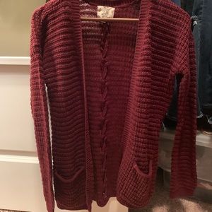 Burgundy Cardigan